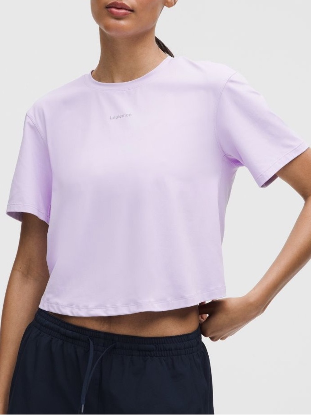 Lululemon Pace Crush Cross-Back Graphic Tee NWT Light Frosted Lilac XL